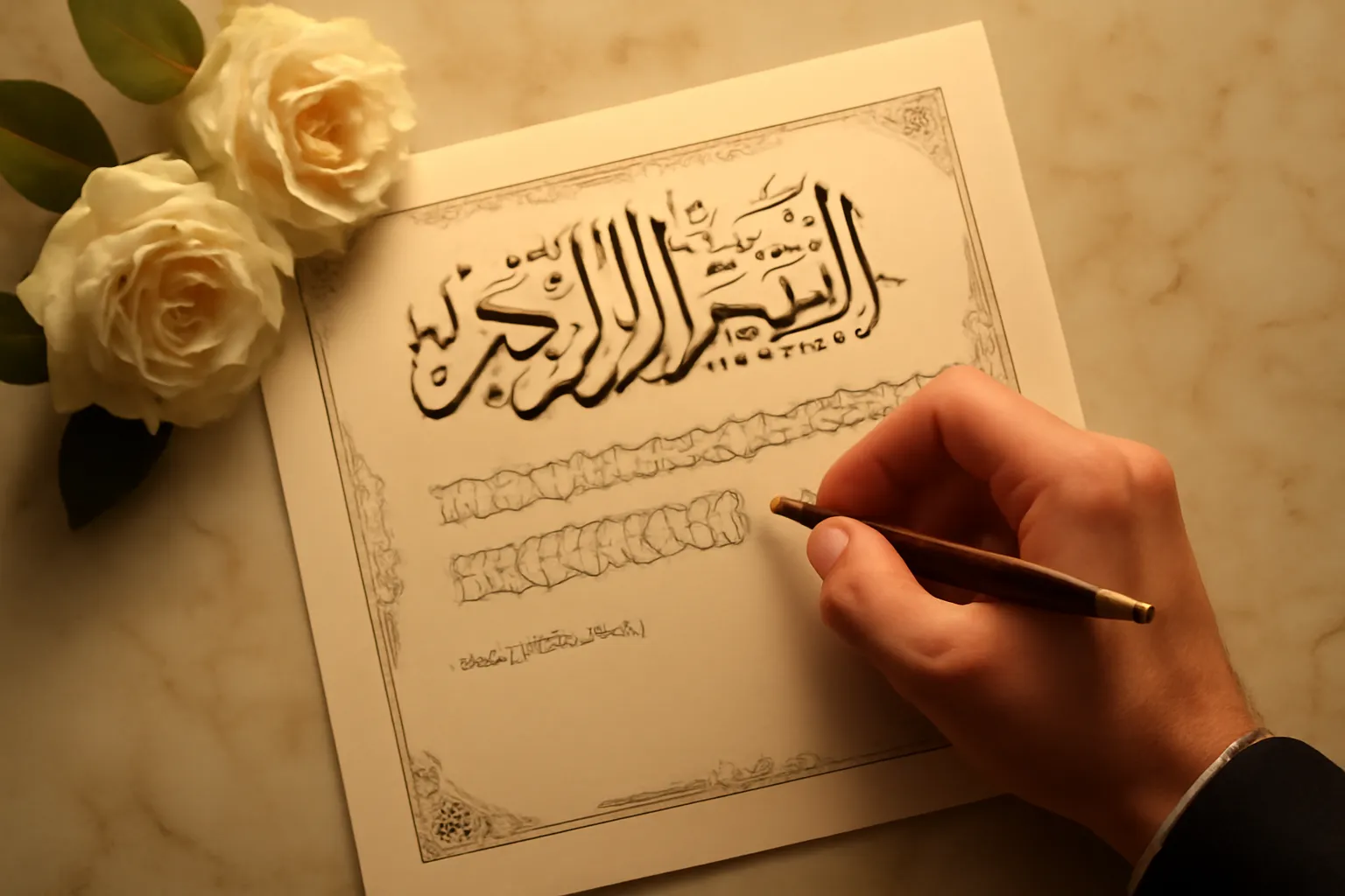 Signature du contrat de mariage islamique avec le Mahr