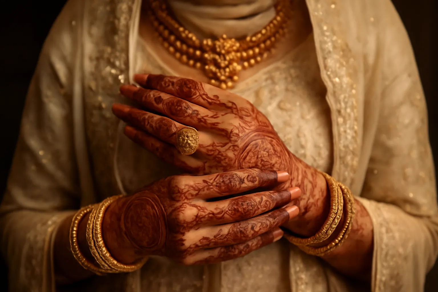 Ceremonie du henne lors d'un mariage musulman
