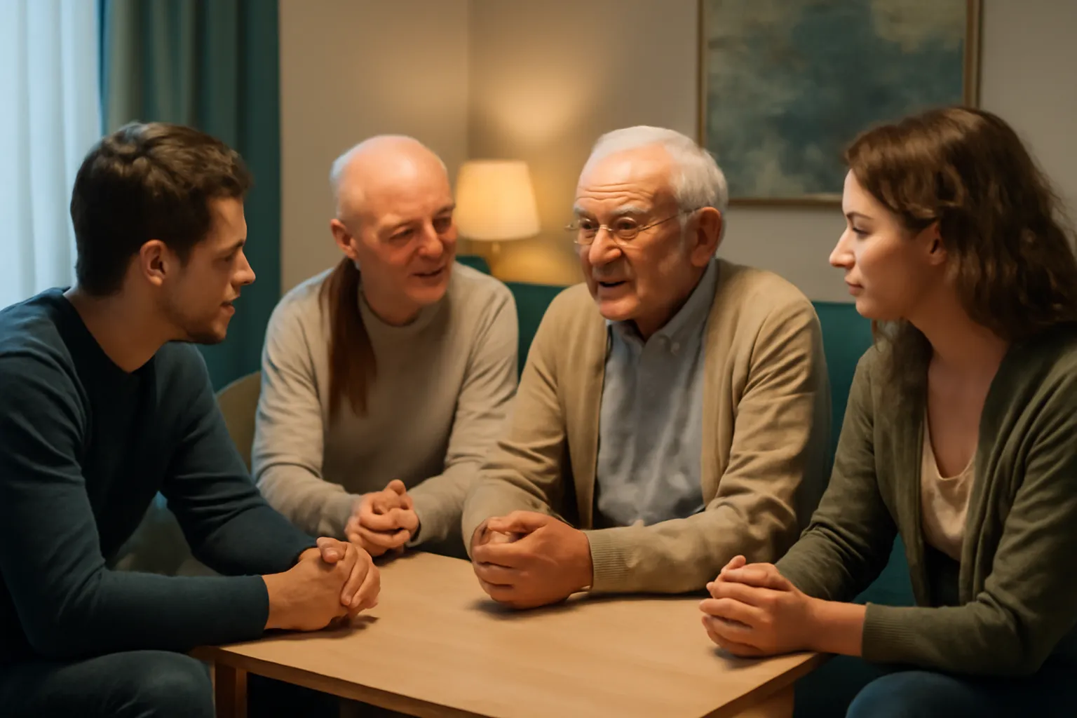 Discussion familiale autour des conditions religieuses d'un mariage musulman