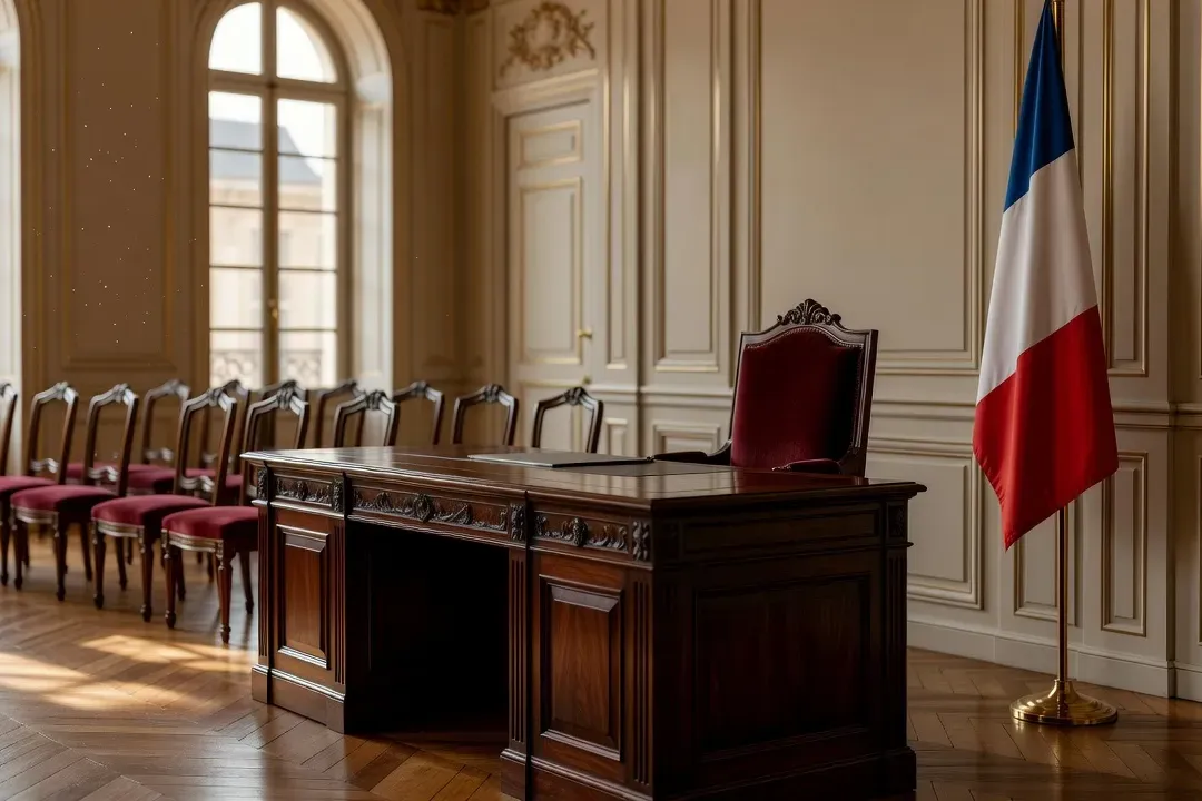 Officier d'état civil et futurs époux lors d'un mariage civil français