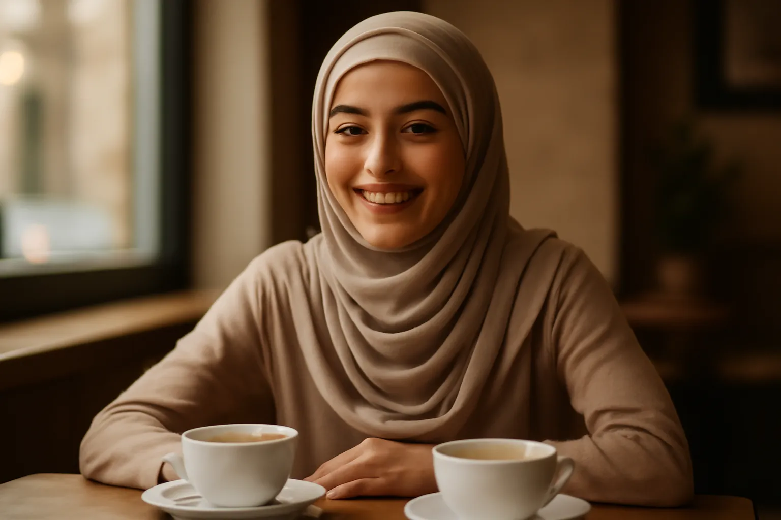 Couple musulman heureux suivant les conseils de rencontre respectueuse