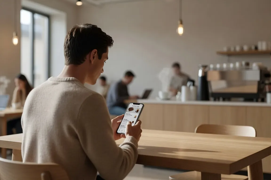 Personne consultant une application de rencontre halal sur smartphone